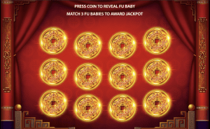 A screenshot from the online slot game 88 Fortunes showing the beginning of the Fu Bat Jackpot game, where the screen is filled with Gold Coins